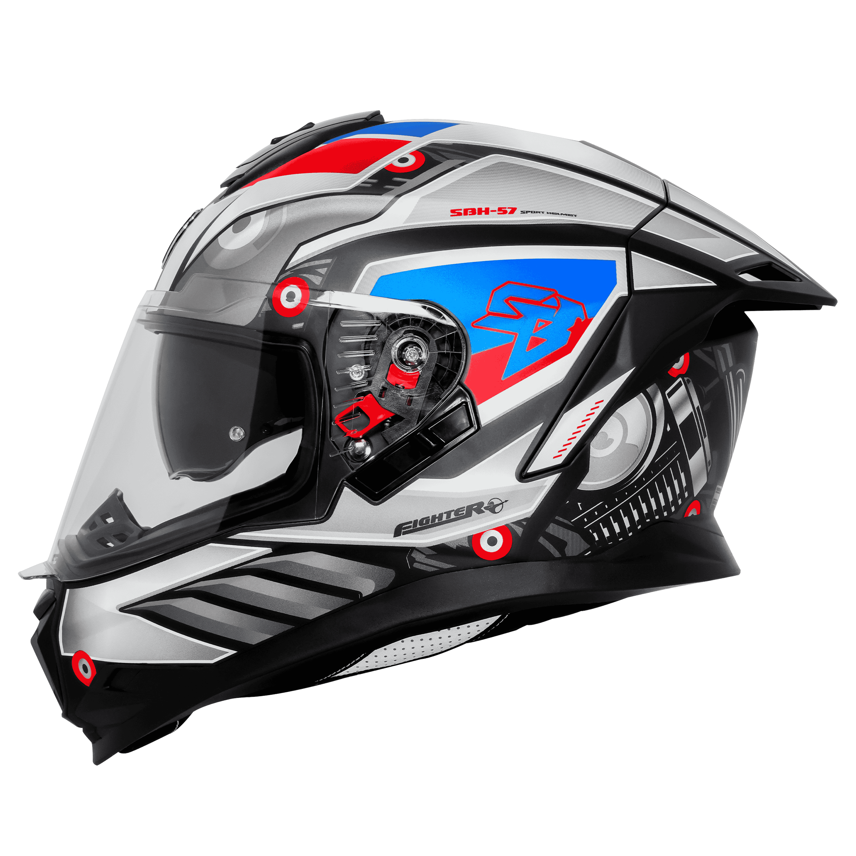 SBH-57 ISS FIGHTER F8 GLOSSY BLACK WITH WHITE 