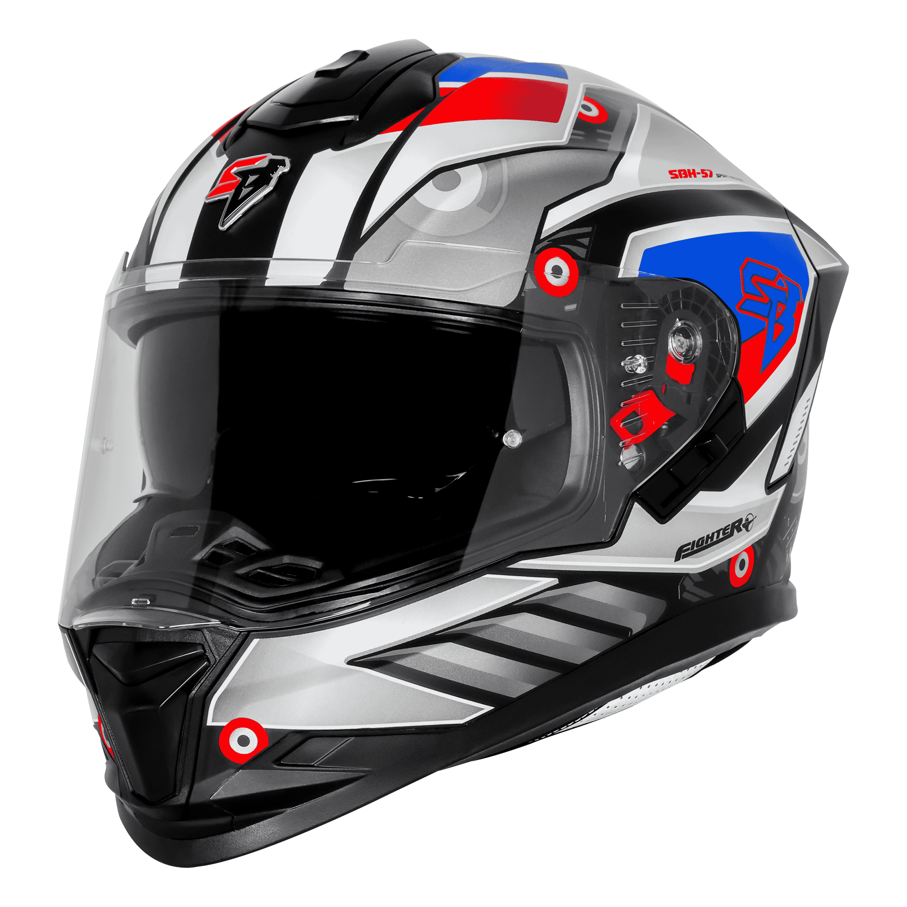 SBH-57 ISS FIGHTER F8 GLOSSY BLACK WITH WHITE 