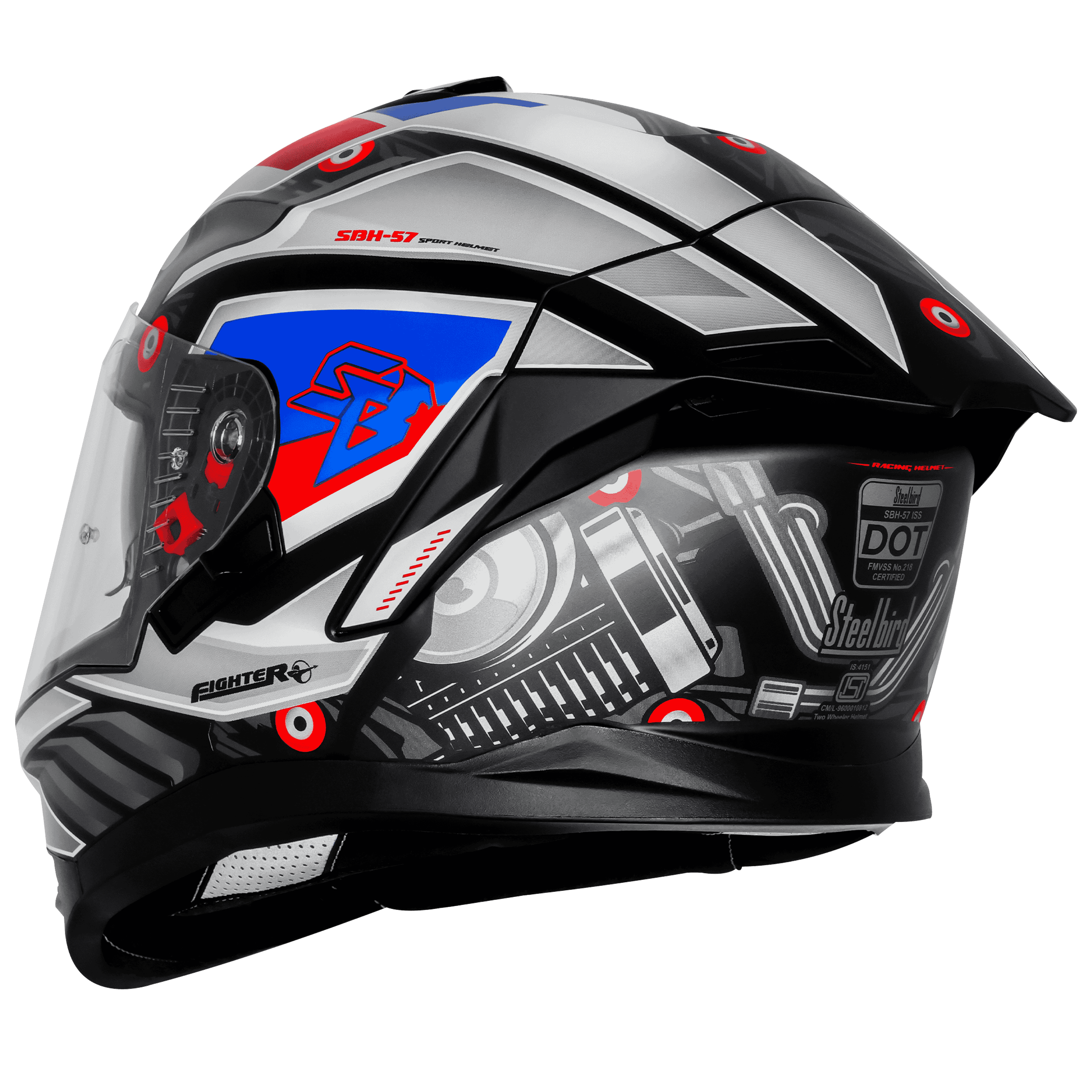 SBH-57 ISS FIGHTER F8 GLOSSY BLACK WITH WHITE 