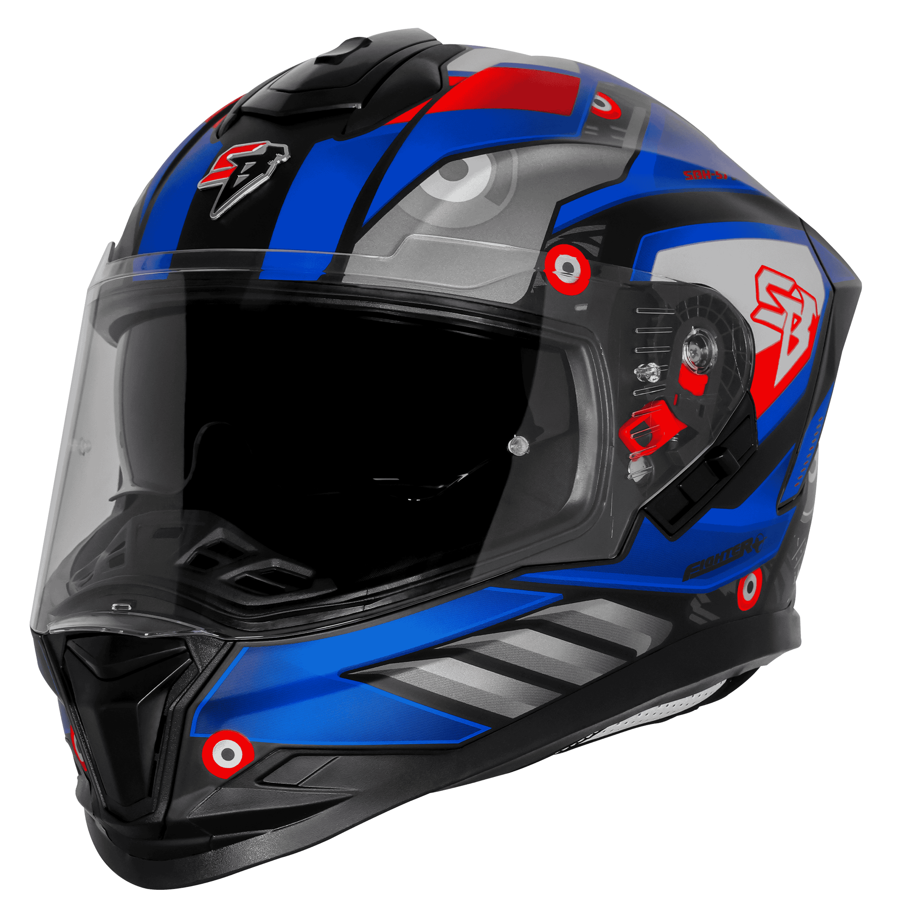 SBH-57 ISS FIGHTER F8 GLOSSY BLACK WITH BLUE