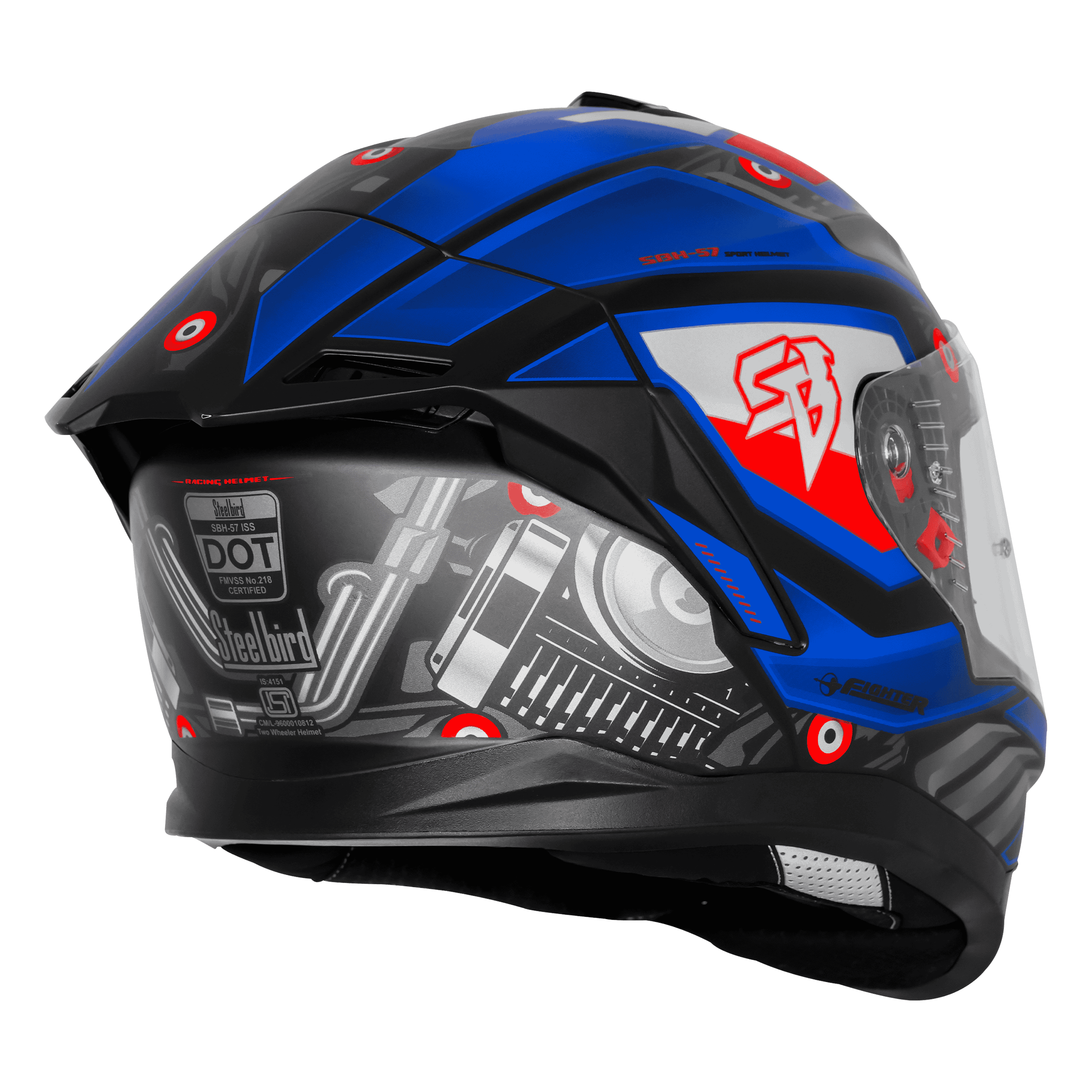 SBH-57 ISS FIGHTER F8 GLOSSY BLACK WITH BLUE