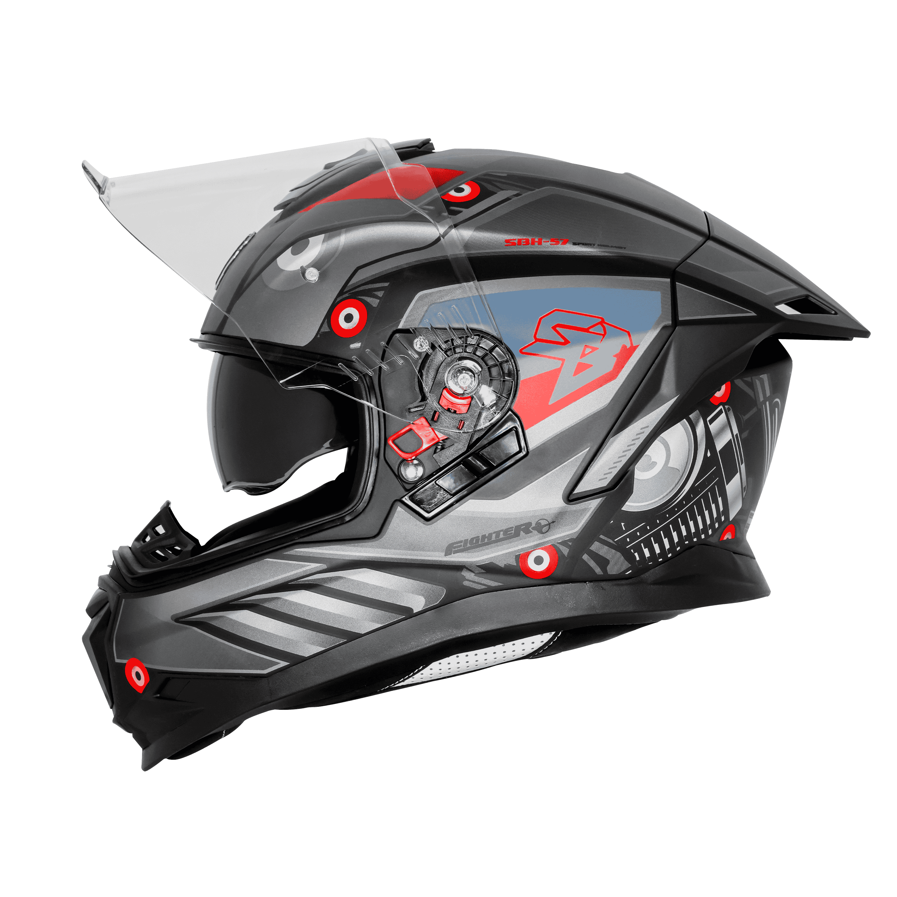 SBH-57 ISS FIGHTER F8 MAT BLACK WITH GREY