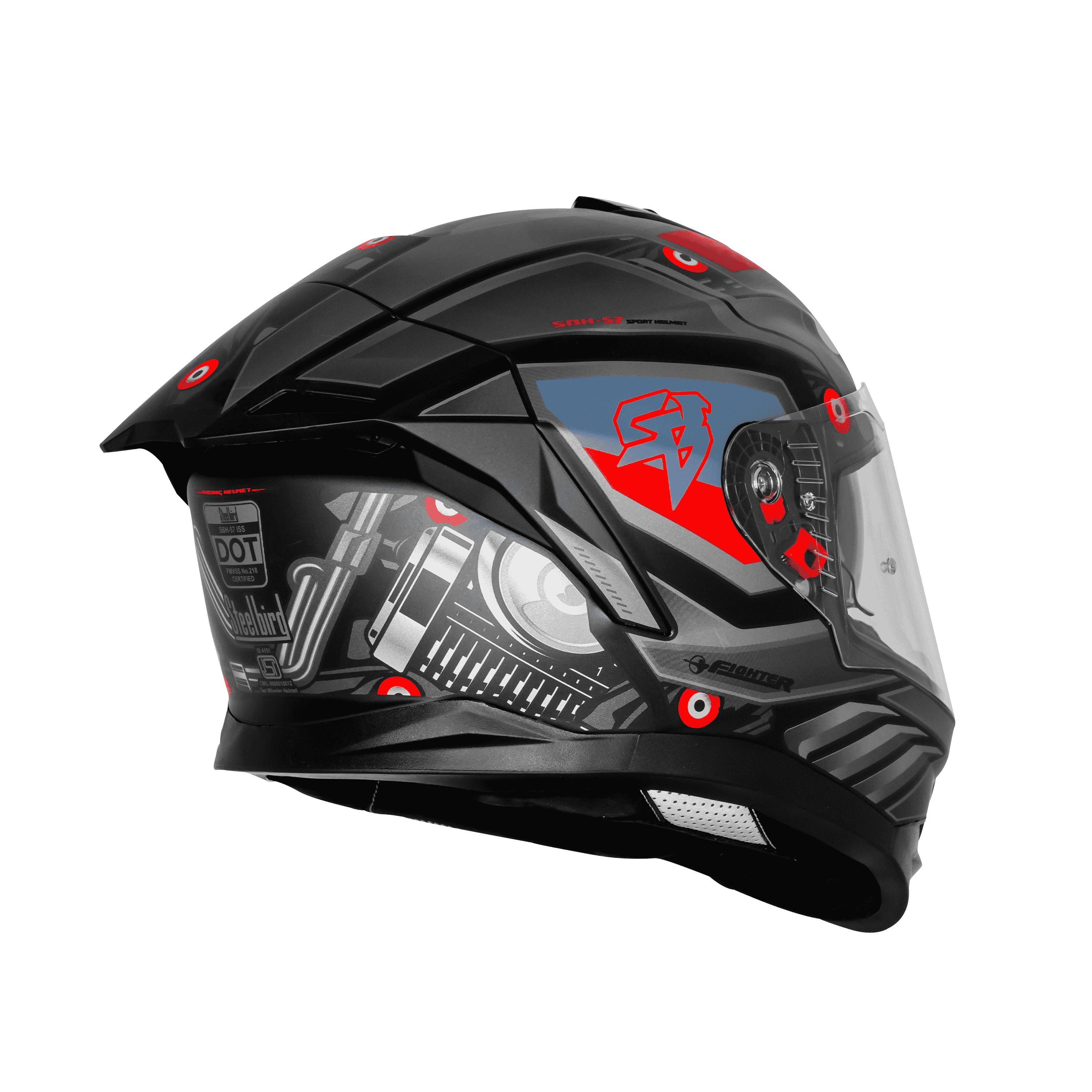 SBH-57 ISS FIGHTER F8 MAT BLACK WITH GREY