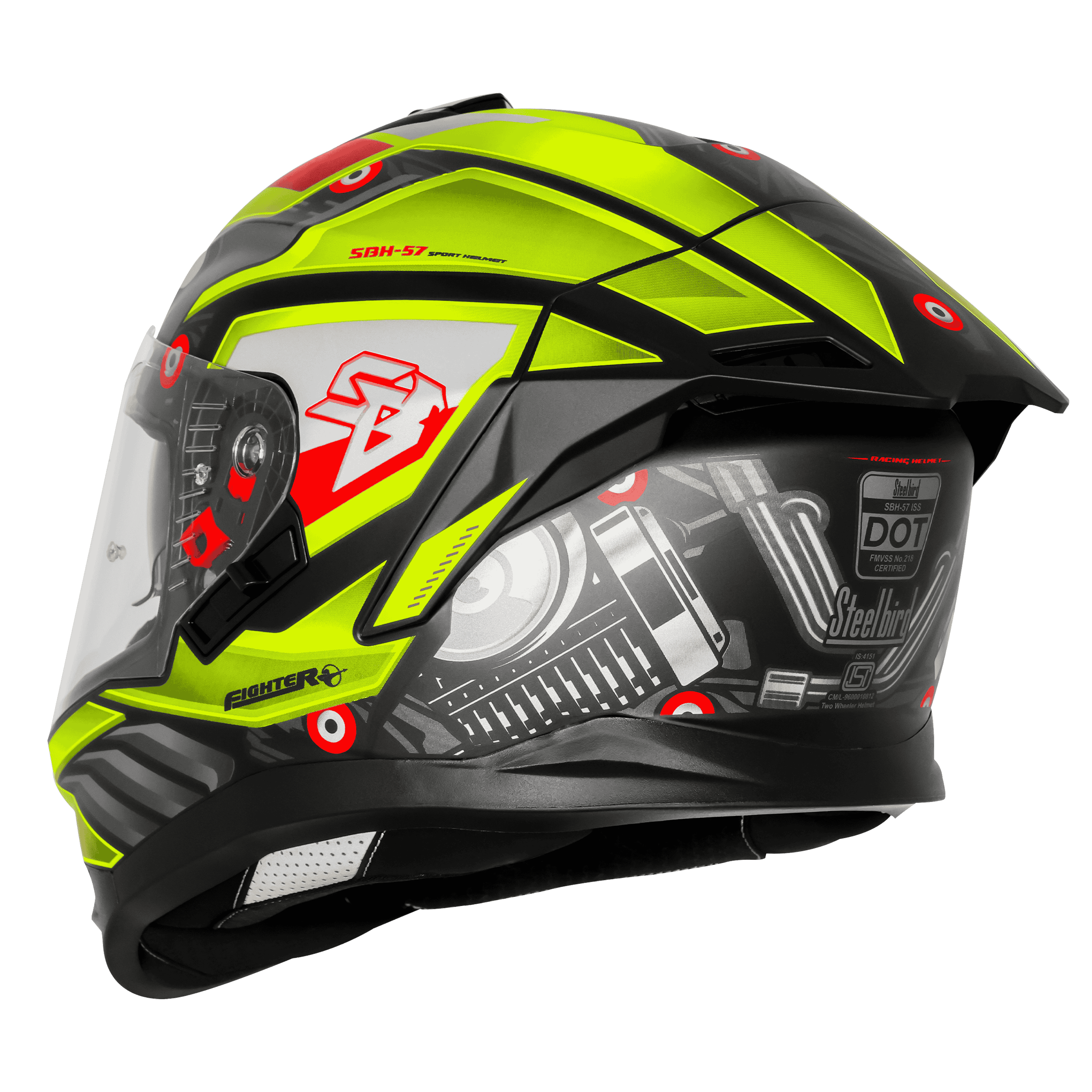 SBH-57 ISS FIGHTER F8 MAT BLACK WITH NEON