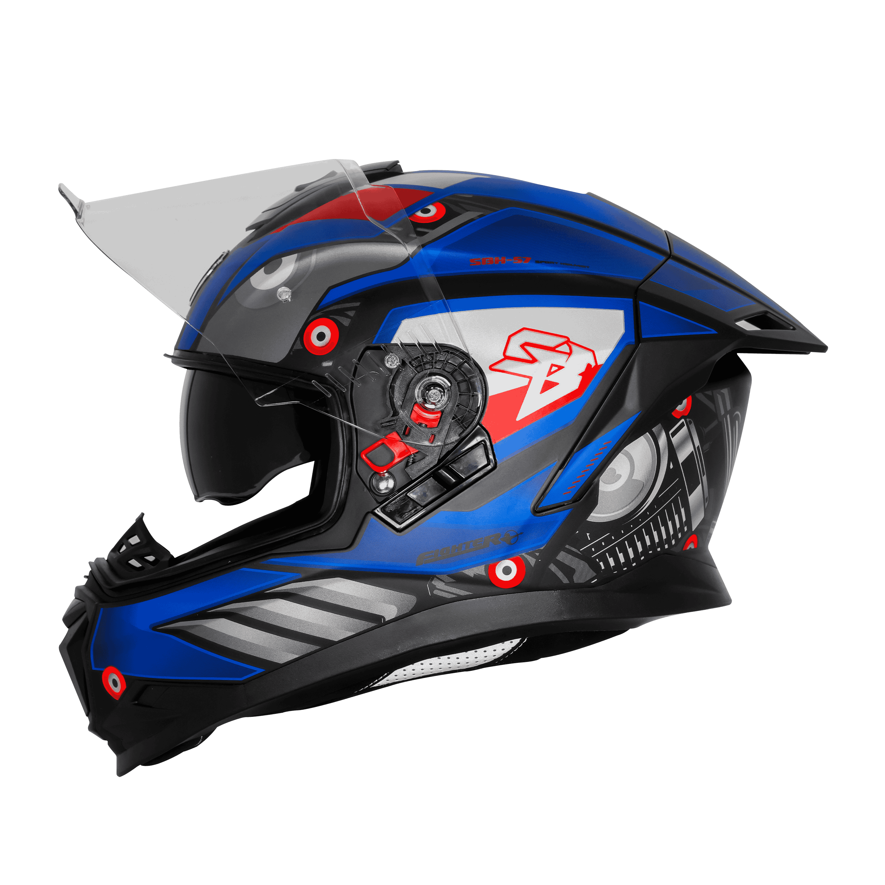 SBH-57 ISS FIGHTER F8 MAT BLACK WITH BLUE