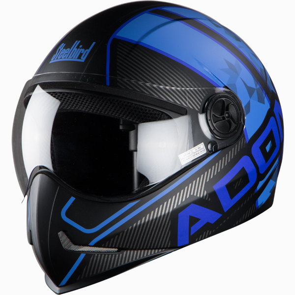 SB-50 MAJESTIC MAT BLACK+BLUE 600MM-PL.VISOR/944